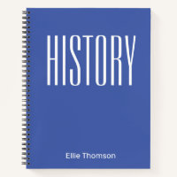 Personalised Bold Typography History Subject Blue