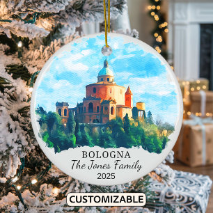 Personalised Bologna Ornament, Italy Ceramic Ornament
