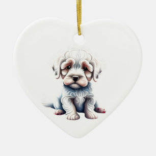 Personalised Bolognese Puppy Ceramic Ornament