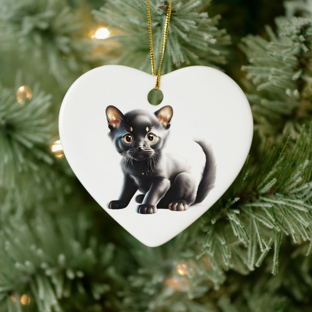 Personalised Bombay Kitten Ceramic Ornament (Tree)
