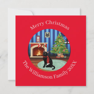 Personalised Bombay Kitty Cat Holiday Card