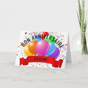 Personalised Bon Anniversaire French Birthday  Card