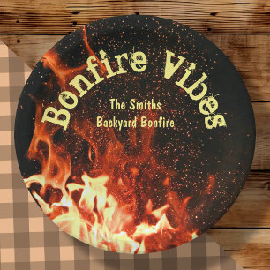 Personalised Bonfire Vibes  Paper Plate