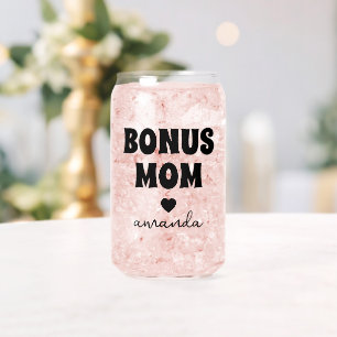 Personalised Bonus Mum Name  Can Glass