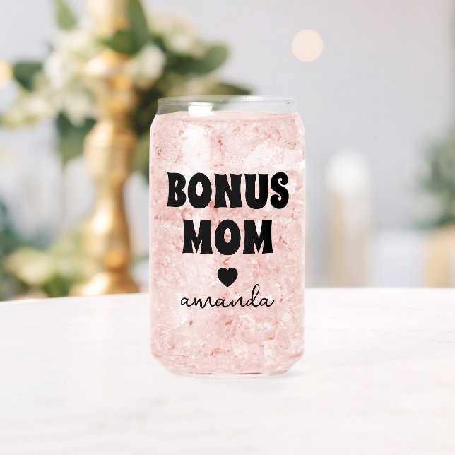 Personalised Bonus Mum Name  Can Glass (Insitu (Wedding))