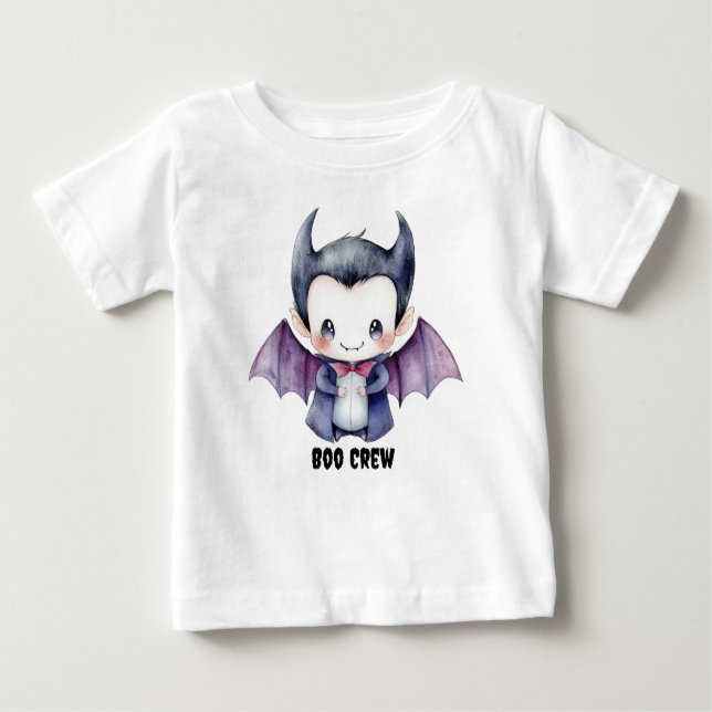 Personalised "Boo Crew" T-Shirt with Cute Dracula (Front)
