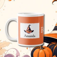 Personalised Boo Orange Witch Hat