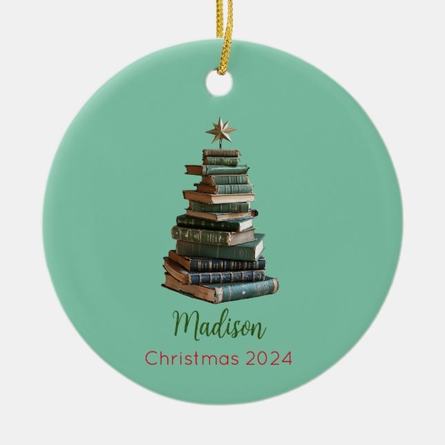 Personalised Book Christmas Tree Ornament (Front)