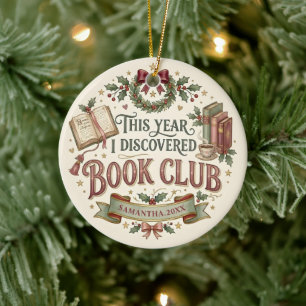 Personalised Book Club Christmas Ornament