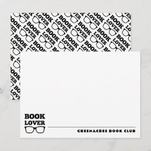 Personalised Book Club Flat Note Card