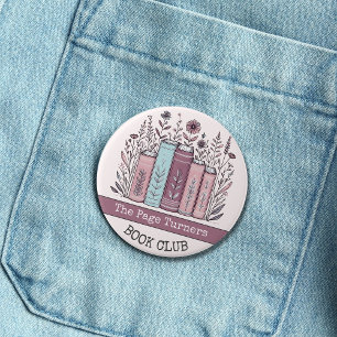Personalised Book Club Floral 7.5 Cm Round Badge