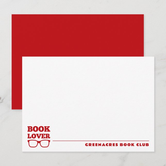 Personalised Book Club Reading Lover Flat Card (Front/Back)