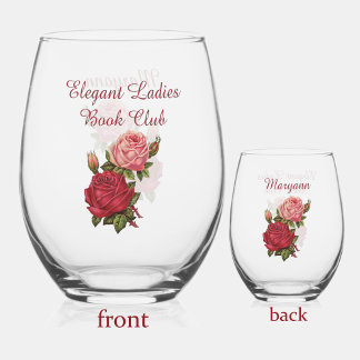 Personalised Book Club Wine Glasses