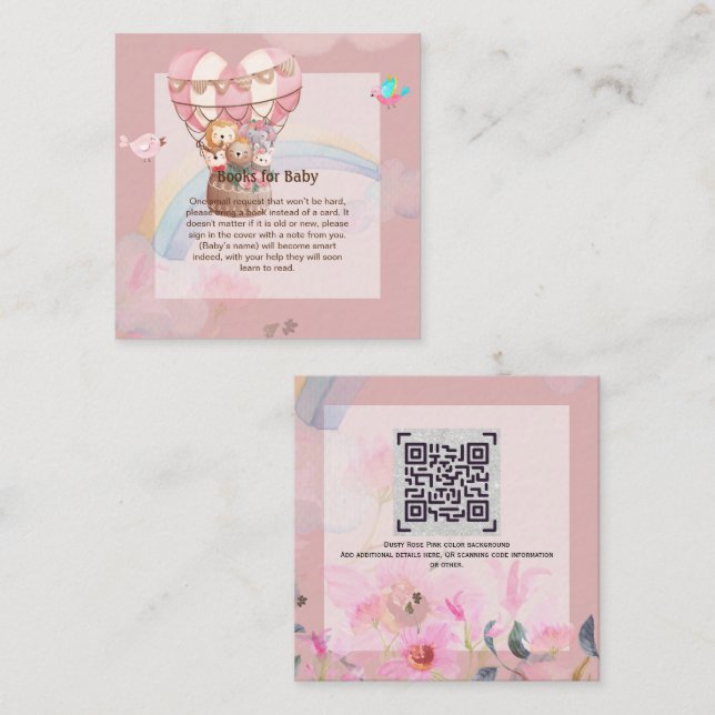 Personalised BOOK for Baby Hot Air Balloon Theme Card (Front/Back)