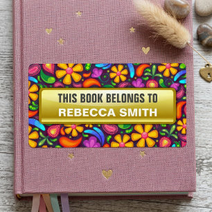 Personalised Book Labels Floral Bookplate Label