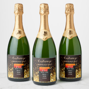 Personalised Book Launch Gold Sparkling Wine Label