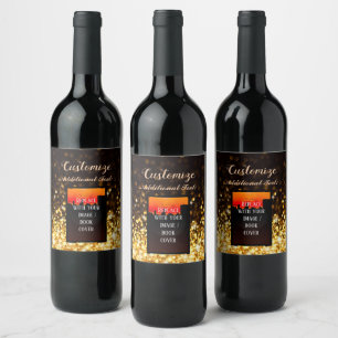 Personalised Book Launch Gold Wine Label