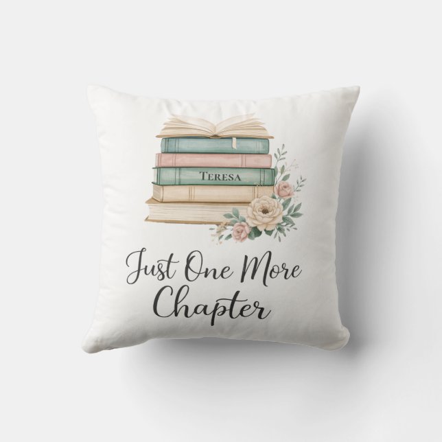 Personalised Book Lover “Just One More Chapter Cushion (Back)