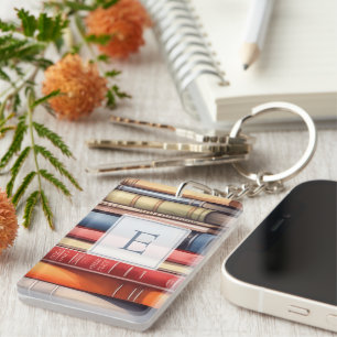 Personalised Book Lover Monogram Key Ring