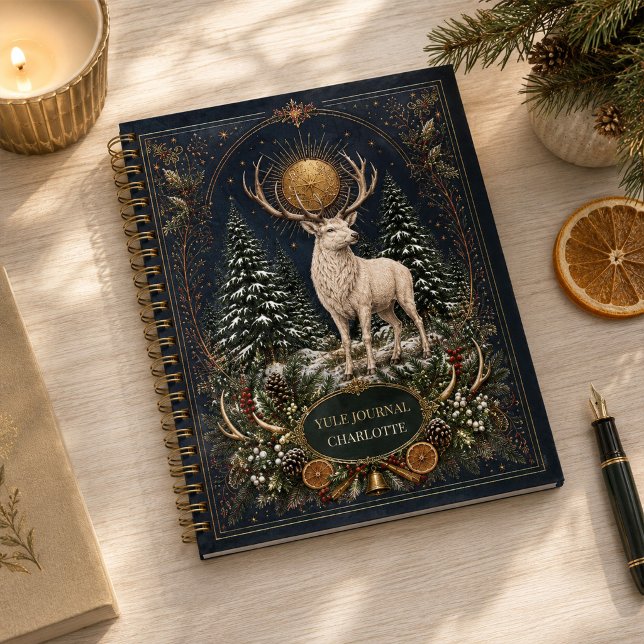 Personalised Book of Yule Deer Spiral Notebook (Personalized Book of Yule Deer Spiral Notebook)