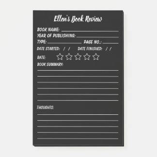 Personalised Book Review & info Notes