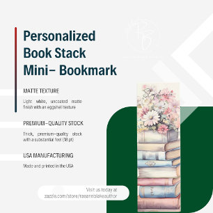 Personalised Book Stack Mini Bookmark Business Card
