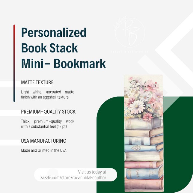 Personalised Book Stack Mini Bookmark Mini Business Card (Creator Uploaded)