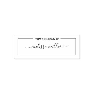 Personalised book stamp from the library of name