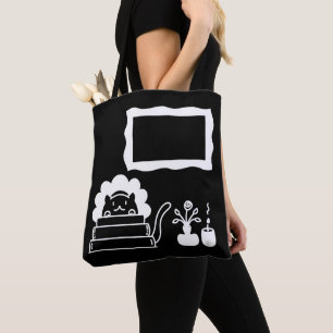 Personalised Book Titles and Picture Frame Tote Bag