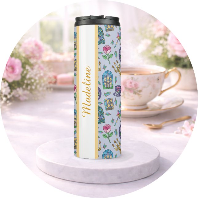 Personalised Bookish Girly Purple Cute Beauty Name Thermal Tumbler (Creator Uploaded)