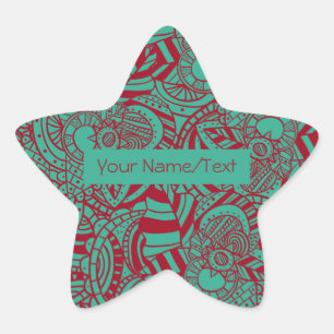Personalised Bookplate Abstract Boho Star Sticker
