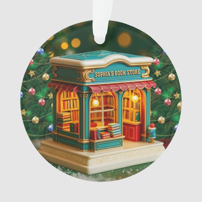 Personalised Bookstore Christmas Ornament (Front)
