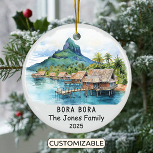 Personalised Bora Bora Ornament, Oceania Ceramic Ornament