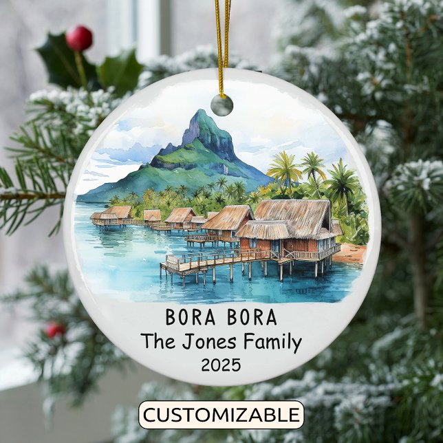 Personalised Bora Bora Ornament, Oceania Ceramic Ornament (Creator Uploaded)