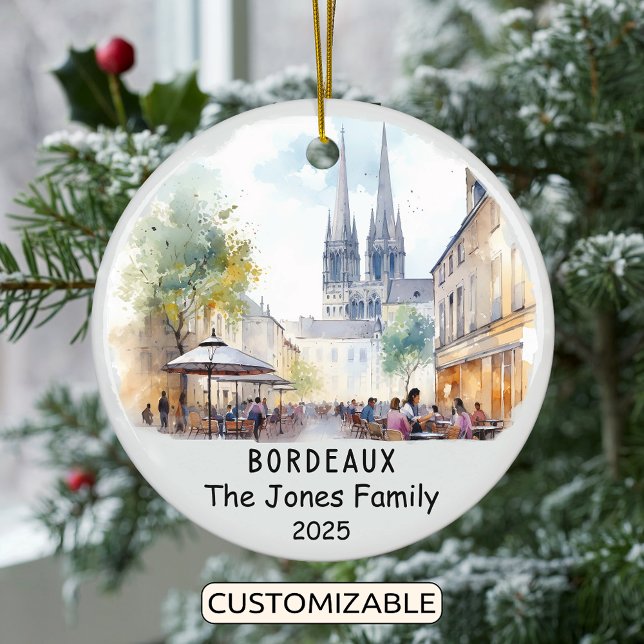 Personalised Bordeaux Ornament, France Ceramic Ornament (Creator Uploaded)