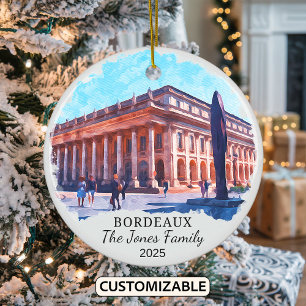 Personalised Bordeaux Ornament, France Ceramic Ornament