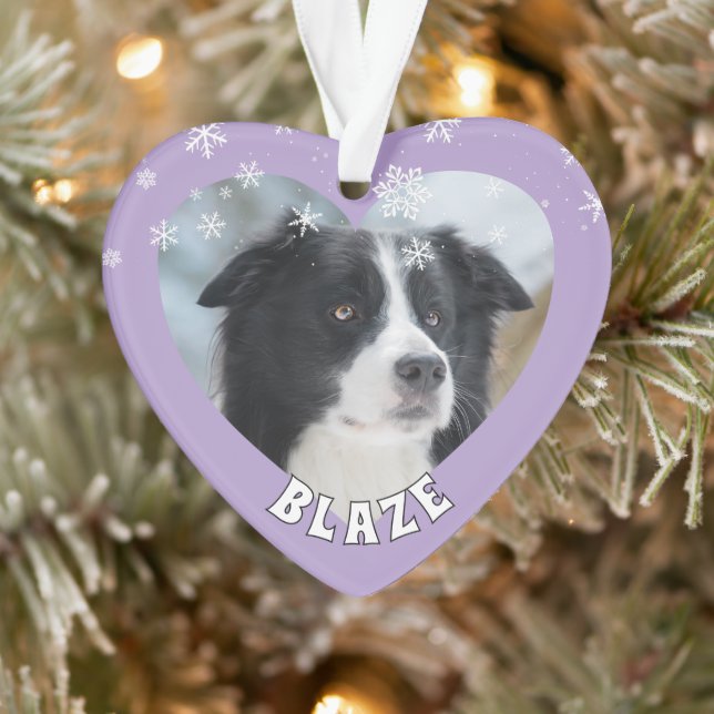 Personalised Border Collie Christmas Dog Pet Photo Ornament (Tree)