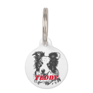 Personalised Border Collie Dog Lover Custom Name Pet Tag