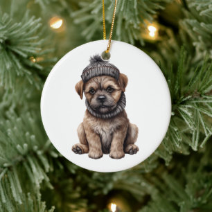 Personalised Border Terrier Dog Ceramic Ornament
