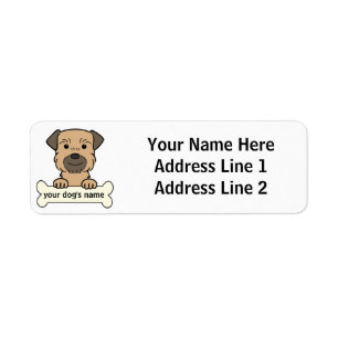 Personalised Border Terrier Return Address Label
