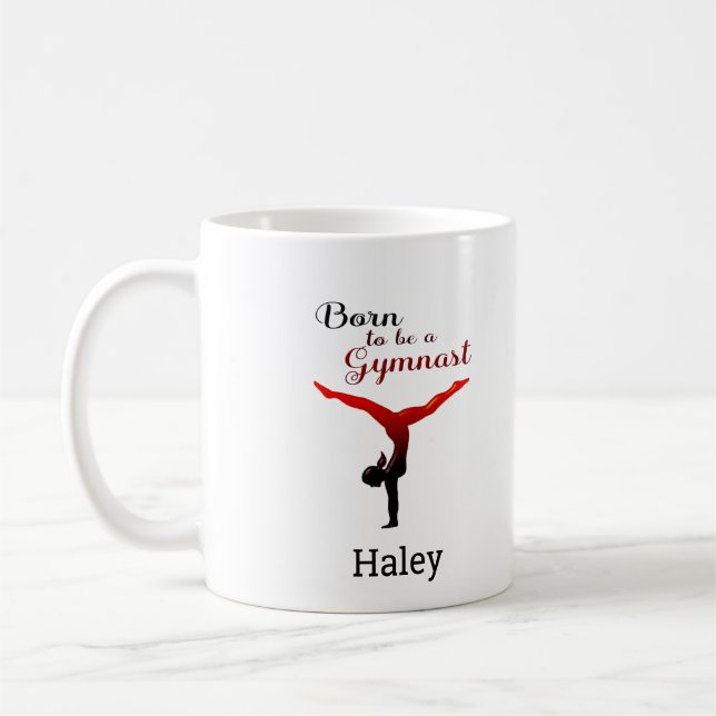 Personalised Born to be a Gymnast Coffee Mug (Left)