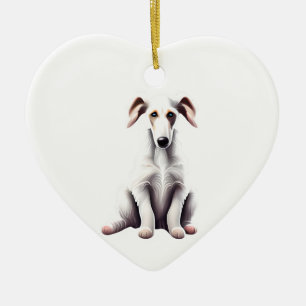 Personalised Borzoi Puppy Ceramic Ornament