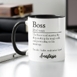 Personalised Boss Definition Appreciation Mug<br><div class="desc">Show your appreciation for an incredible boss with this personalised definition-style mug. Featuring a thoughtful and impactful definition of "Boss, " this mug highlights the qualities that make great leaders—guiding, motivating, and empowering others. Personalise it with your boss's name to create a unique and meaningful gift perfect for birthdays, work...</div>