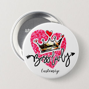 Personalised Boss Lady 7.5 Cm Round Badge