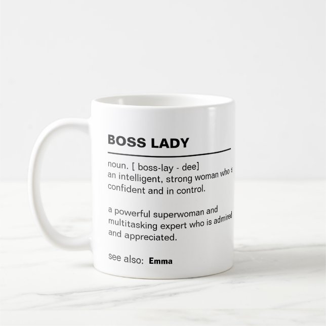 Personalised boss lady mug - Gifts for boss female (Left)