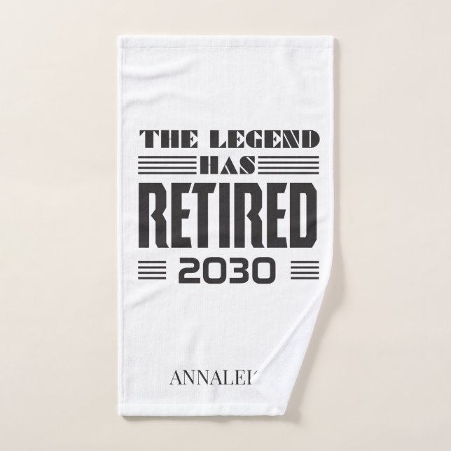 Personalised Boss Retirement Legend Has Retired Hand Towel (Hand Towel)