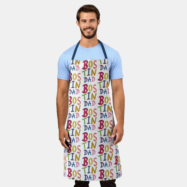 Personalised Bostin Dad Black Country Apron (Worn)