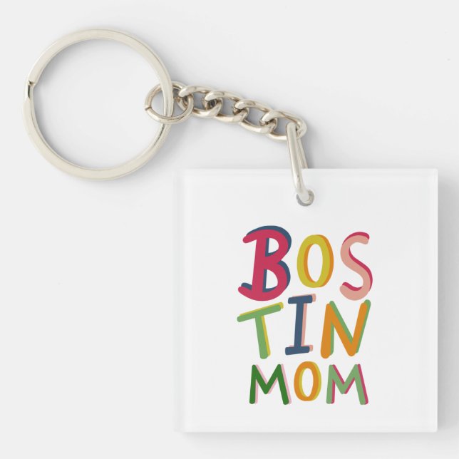 Personalised Bostin Mum Black Country Key Ring (Front)