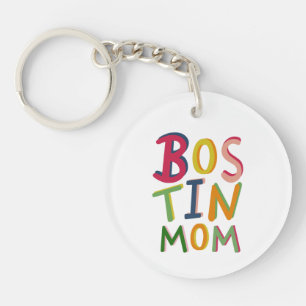 Personalised Bostin Mum Black Country Key Ring