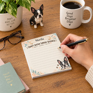Personalised Boston Terrier Business Funny Notepad